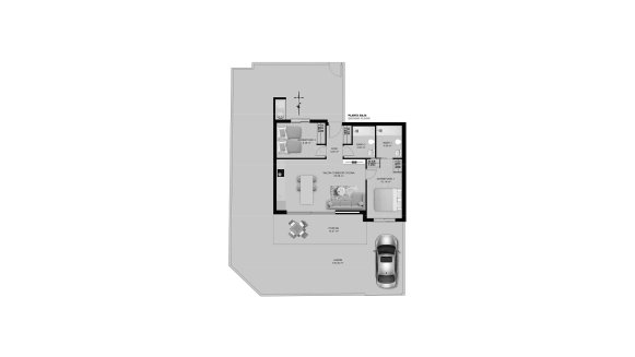 Планировка квартиры 2 спальни в ЖК Porto Marina 4 № 5 (2D)