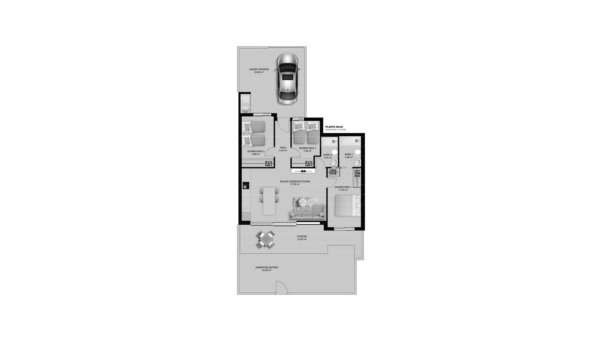Планировка квартиры 3 спальни в ЖК Porto Marina 4 № 6